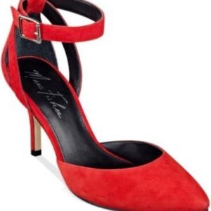 Marc Fisher Hien NWOT Red Suede Ankle Strap Pump Sz 7